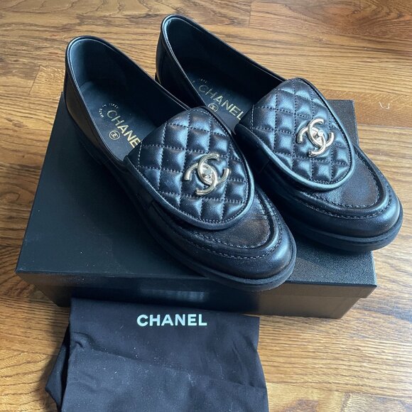 Chanel Quilted Moccasins in Black size 40 - Picture 1 of 10